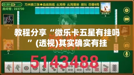 教程分享“微乐卡五星有挂吗	”(透视)其实确实有挂