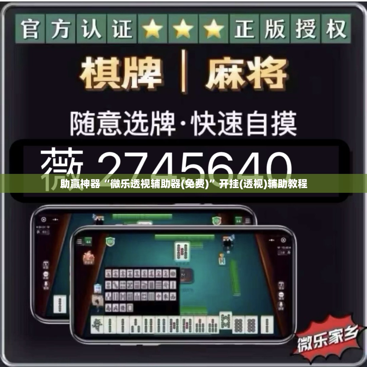 助赢神器“微乐透视辅助器(免费)”开挂(透视)辅助教程