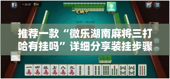推荐一款“微乐湖南麻将三打哈有挂吗	”详细分享装挂步骤