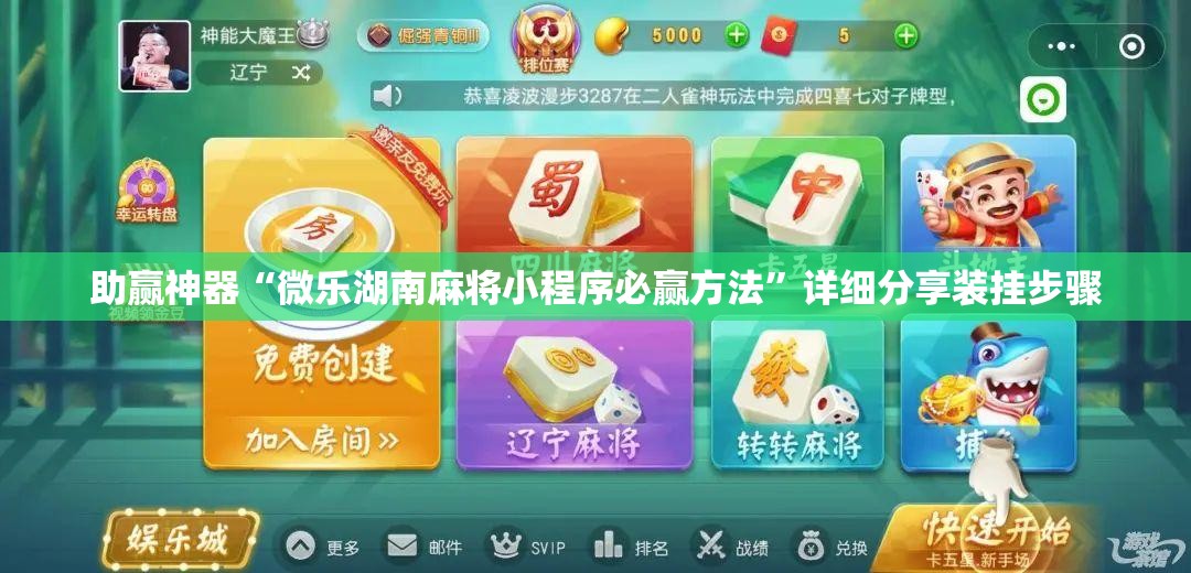 助赢神器“微乐湖南麻将小程序必赢方法”详细分享装挂步骤