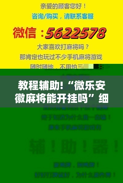 教程辅助!“微乐安徽麻将能开挂吗”细辅助教程分享