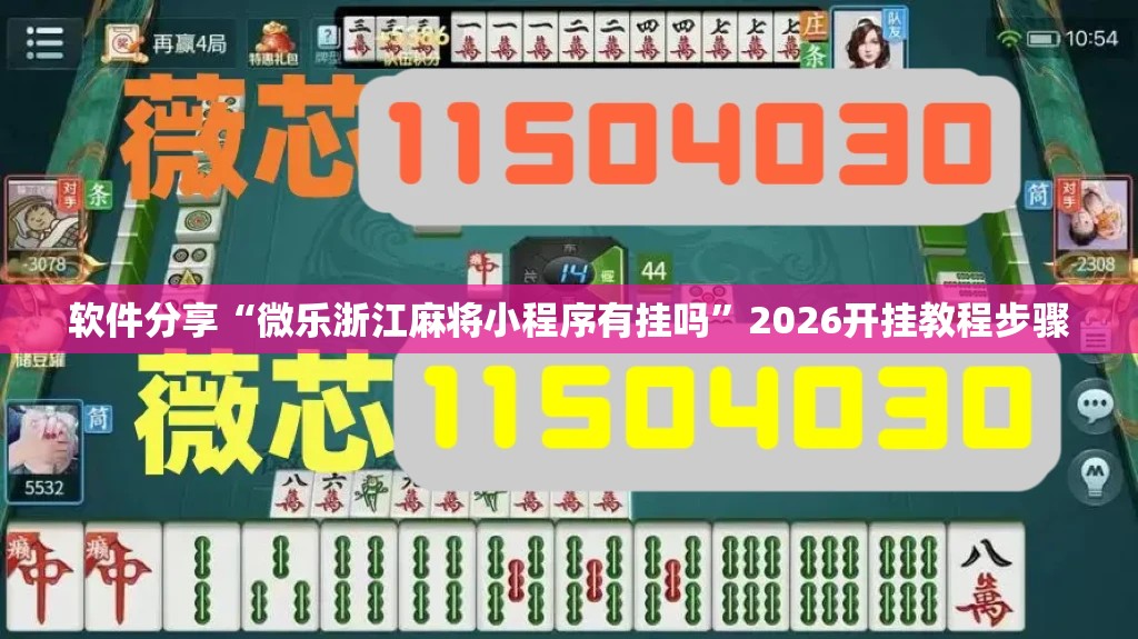 软件分享“微乐浙江麻将小程序有挂吗”2026开挂教程步骤