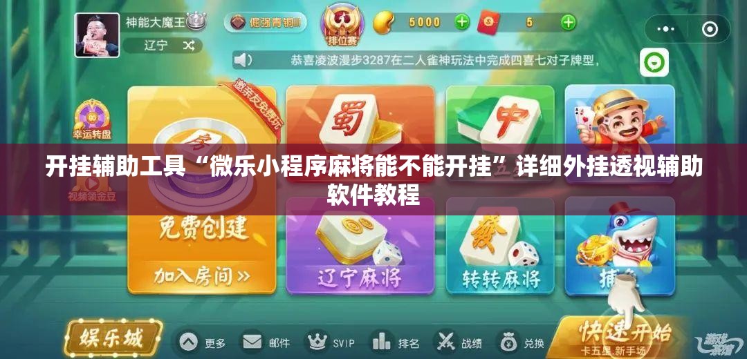 开挂辅助工具“微乐小程序麻将能不能开挂”详细外挂透视辅助软件教程