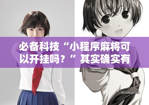 必备科技“小程序麻将可以开挂吗？	”其实确实有挂