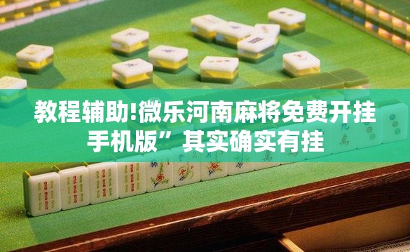 教程辅助!微乐河南麻将免费开挂手机版”其实确实有挂