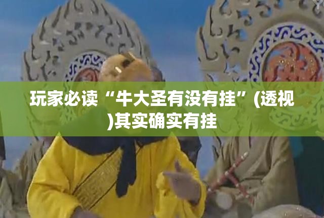 玩家必读“牛大圣有没有挂”(透视)其实确实有挂