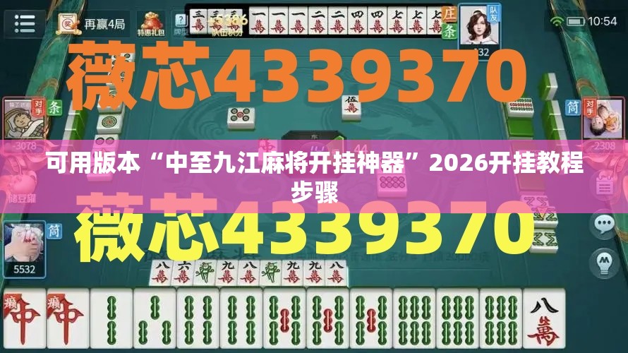 可用版本“中至九江麻将开挂神器”2026开挂教程步骤