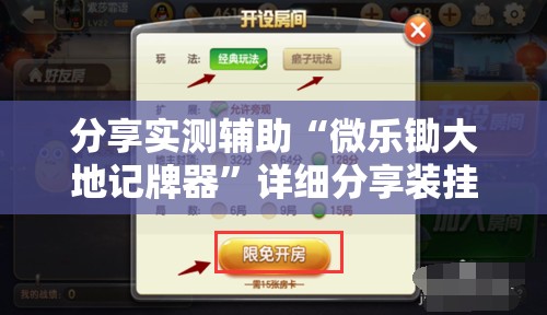 分享实测辅助“微乐锄大地记牌器	”详细分享装挂步骤