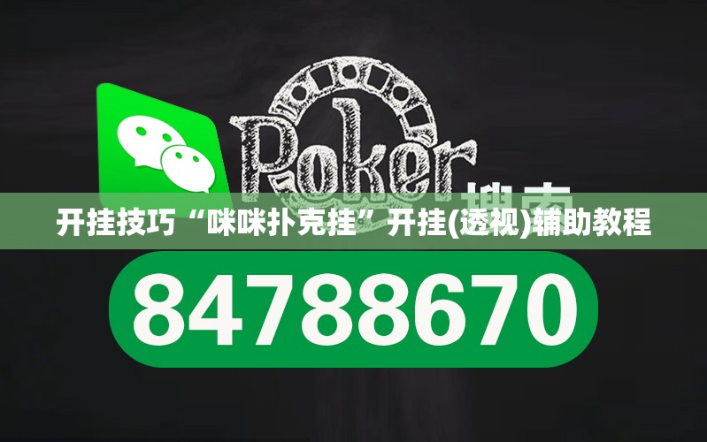 开挂技巧“咪咪扑克挂	”开挂(透视)辅助教程