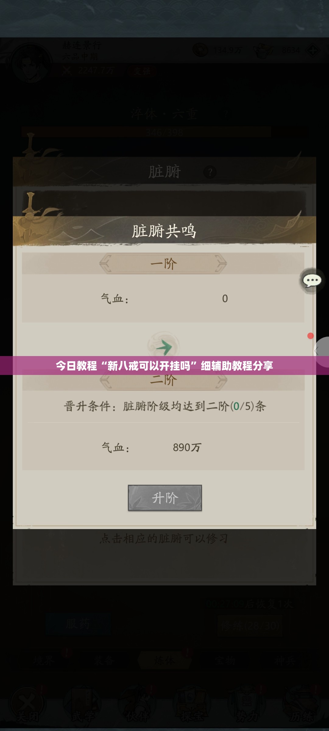今日教程“新八戒可以开挂吗”细辅助教程分享