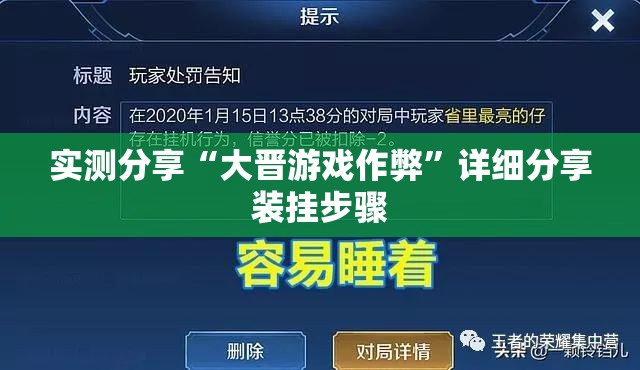 实测分享“大晋游戏作弊”详细分享装挂步骤