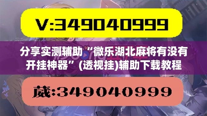分享实测辅助“微乐湖北麻将有没有开挂神器”(透视挂)辅助下载教程