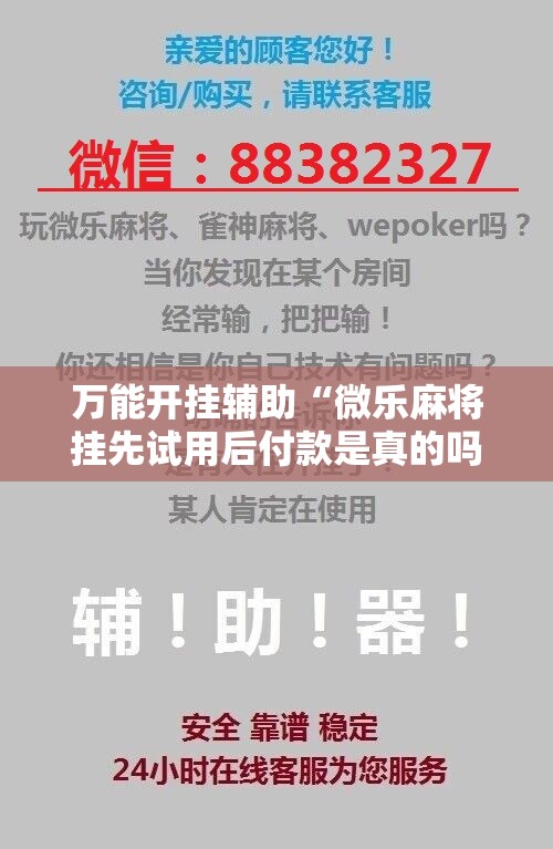 万能开挂辅助“微乐麻将挂先试用后付款是真的吗”科技辅助神器手机版