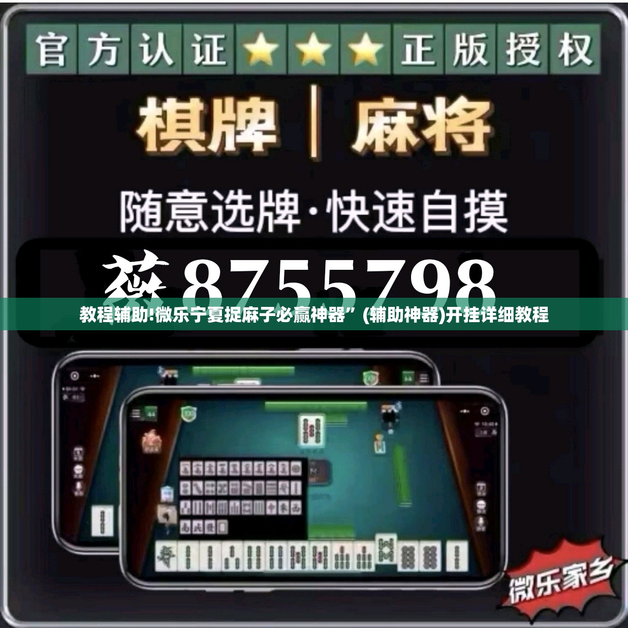 教程辅助!微乐宁夏捉麻子必赢神器	”(辅助神器)开挂详细教程