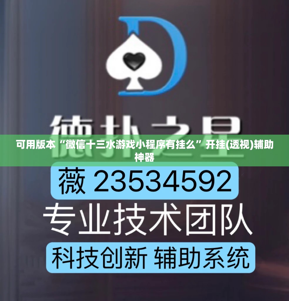 可用版本“微信十三水游戏小程序有挂么”开挂(透视)辅助神器