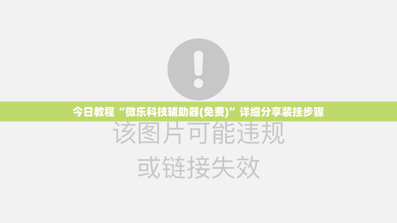 今日教程“微乐科技辅助器(免费)”详细分享装挂步骤