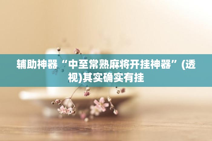 辅助神器“中至常熟麻将开挂神器”(透视)其实确实有挂