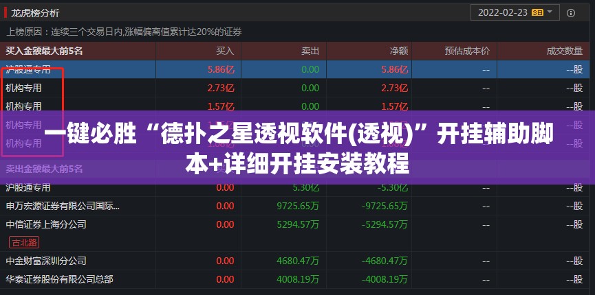 一键必胜“德扑之星透视软件(透视)”开挂辅助脚本+详细开挂安装教程