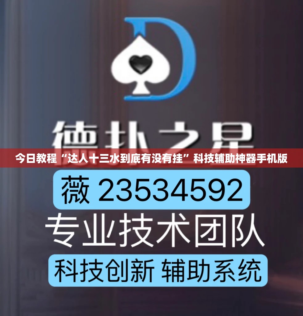 今日教程“达人十三水到底有没有挂”科技辅助神器手机版