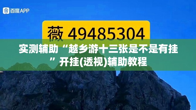 实测辅助“越乡游十三张是不是有挂	”开挂(透视)辅助教程