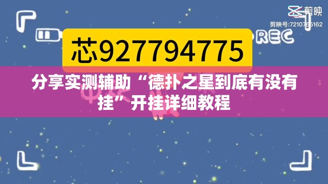 分享实测辅助“德扑之星到底有没有挂”开挂详细教程