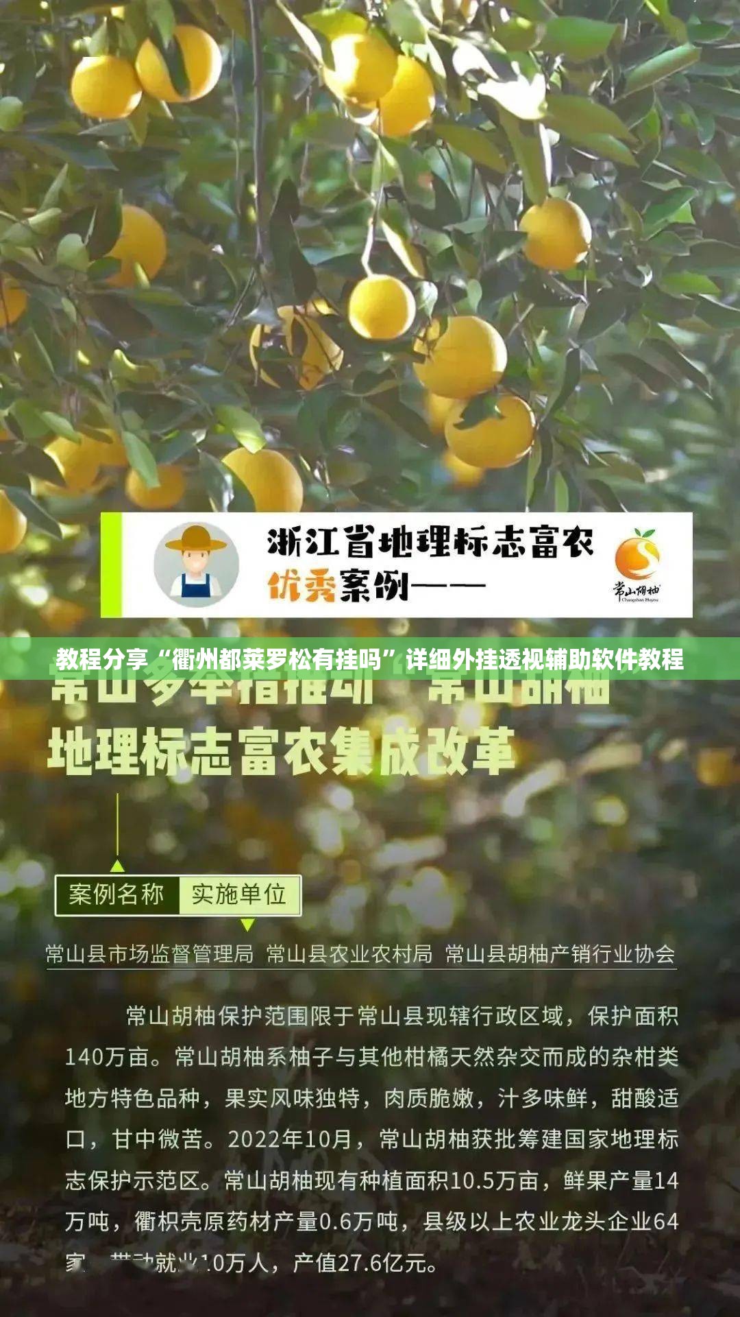 教程分享“衢州都莱罗松有挂吗”详细外挂透视辅助软件教程