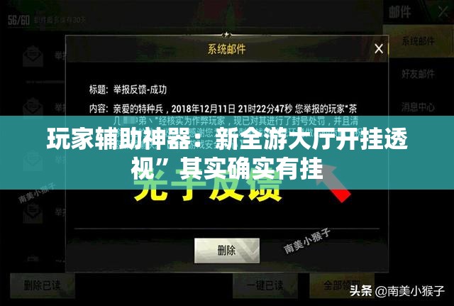 玩家辅助神器：新全游大厅开挂透视”其实确实有挂